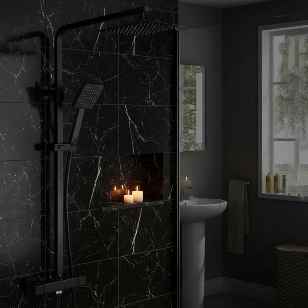 Modern Thermostatic Square Bar Shower