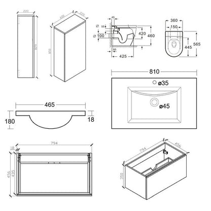 Golden Oak Vanity Unit