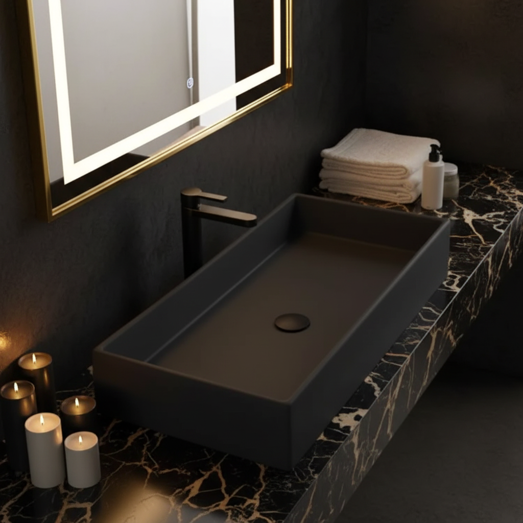 Matte Black Ceramic Sink