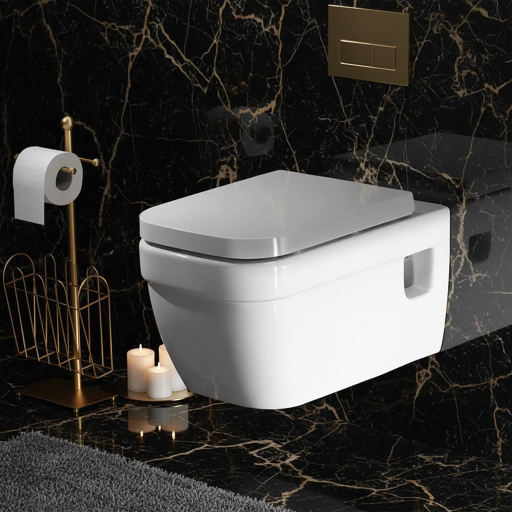 White Ceramic Wall Mount Toilet