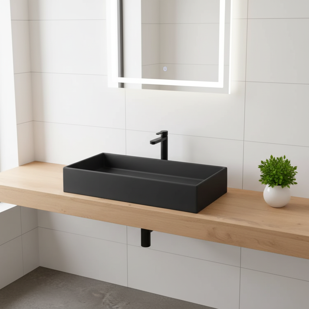 Matte Black Ceramic Sink