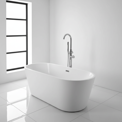 White Modern Square Bath