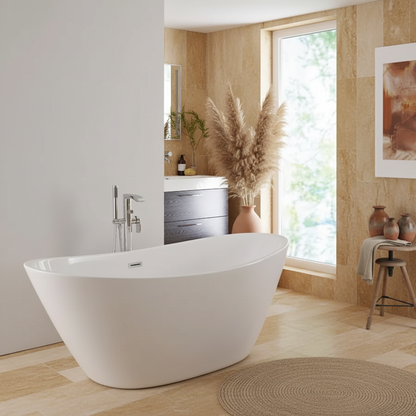 White Modern Oval Bath