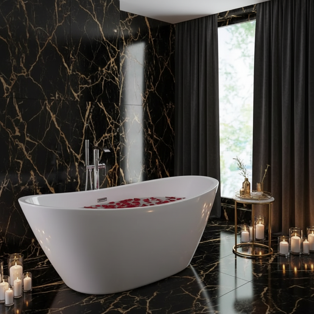 White Modern Oval Bath