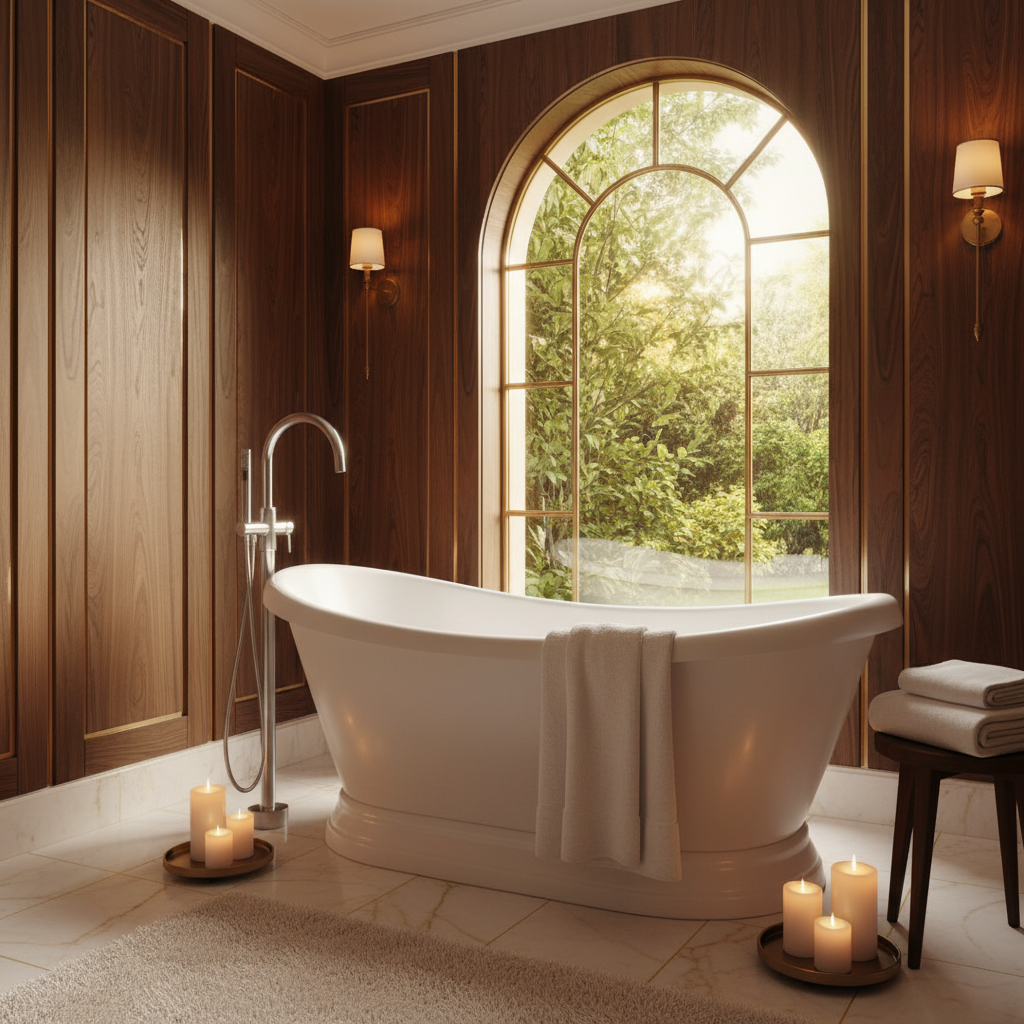 White Modern Oval Bath