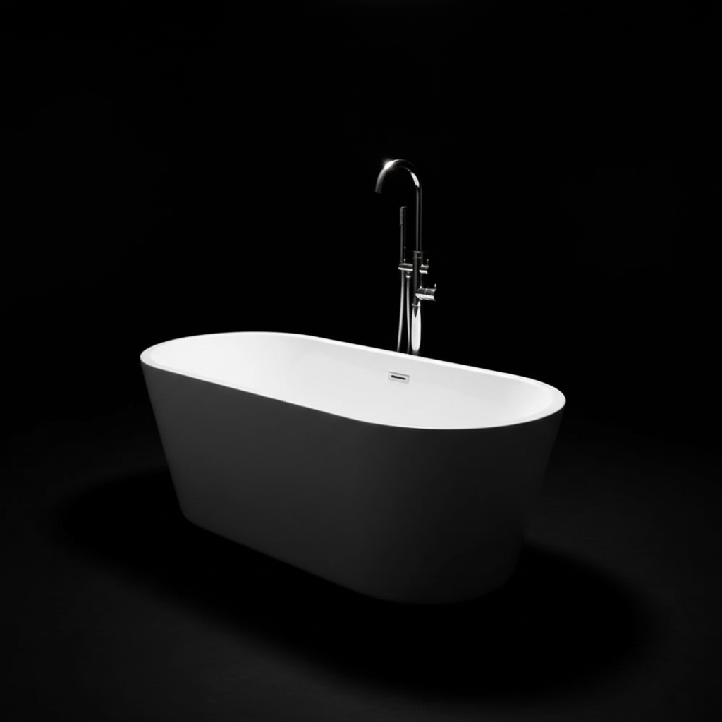 White Modern Square Bath