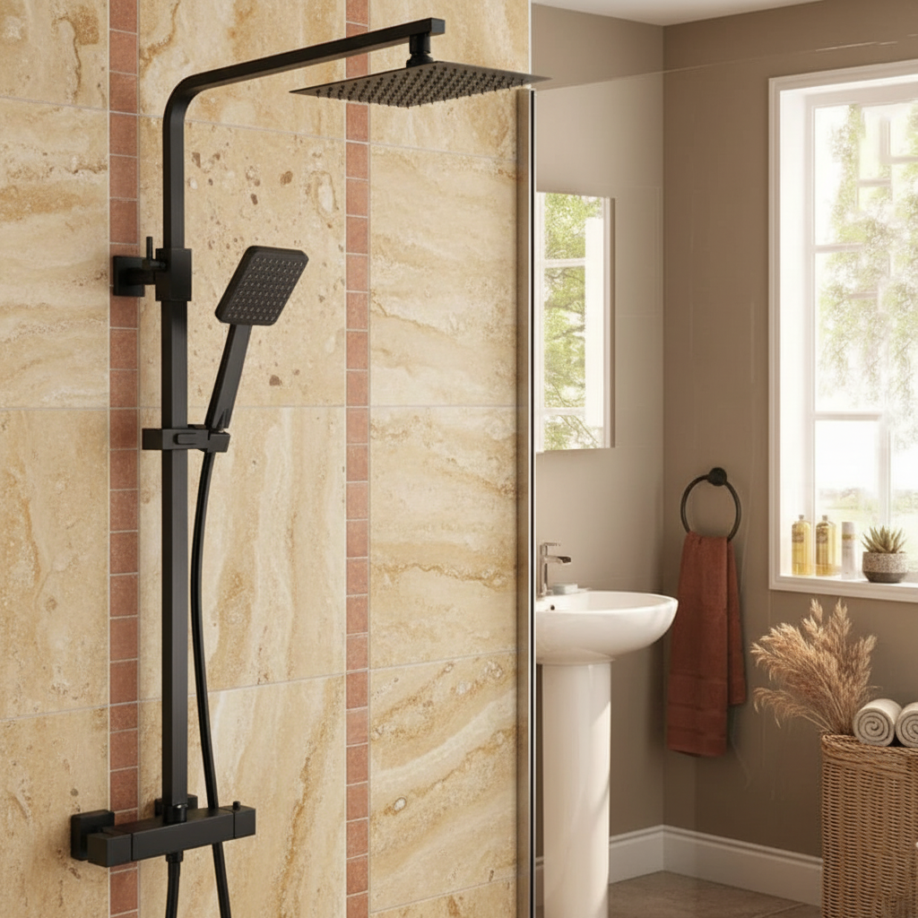 Modern Thermostatic Square Bar Shower
