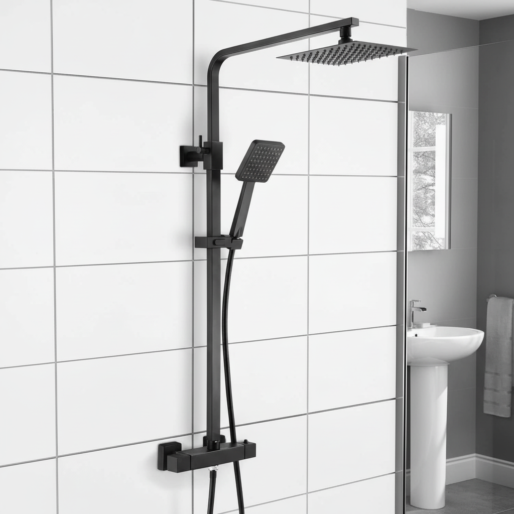 Modern Thermostatic Square Bar Shower