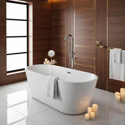 White Modern Square Bath