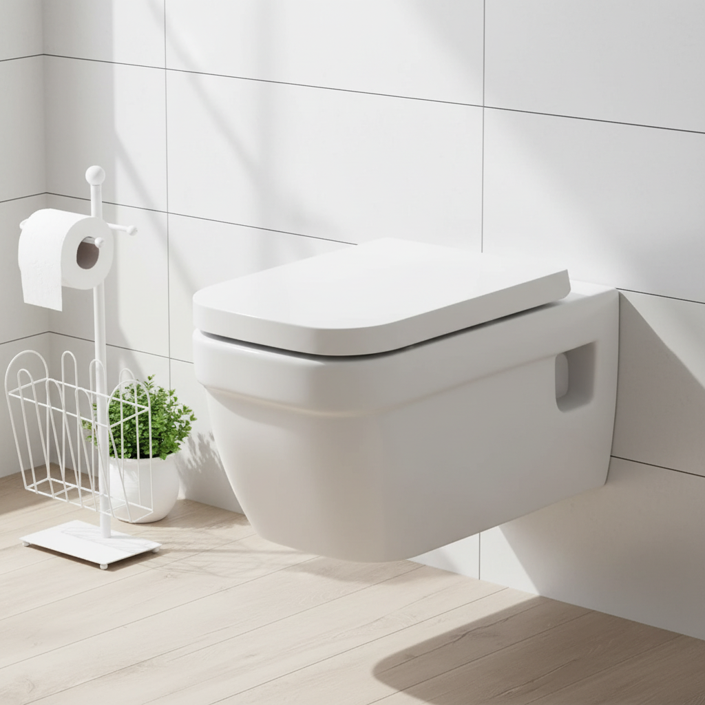 White Ceramic Wall Mount Toilet