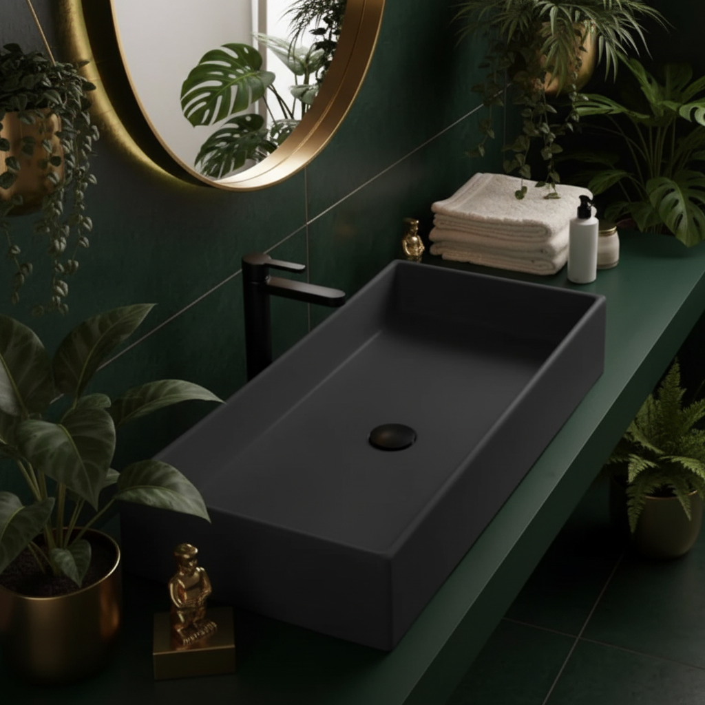 Matte Black Ceramic Sink
