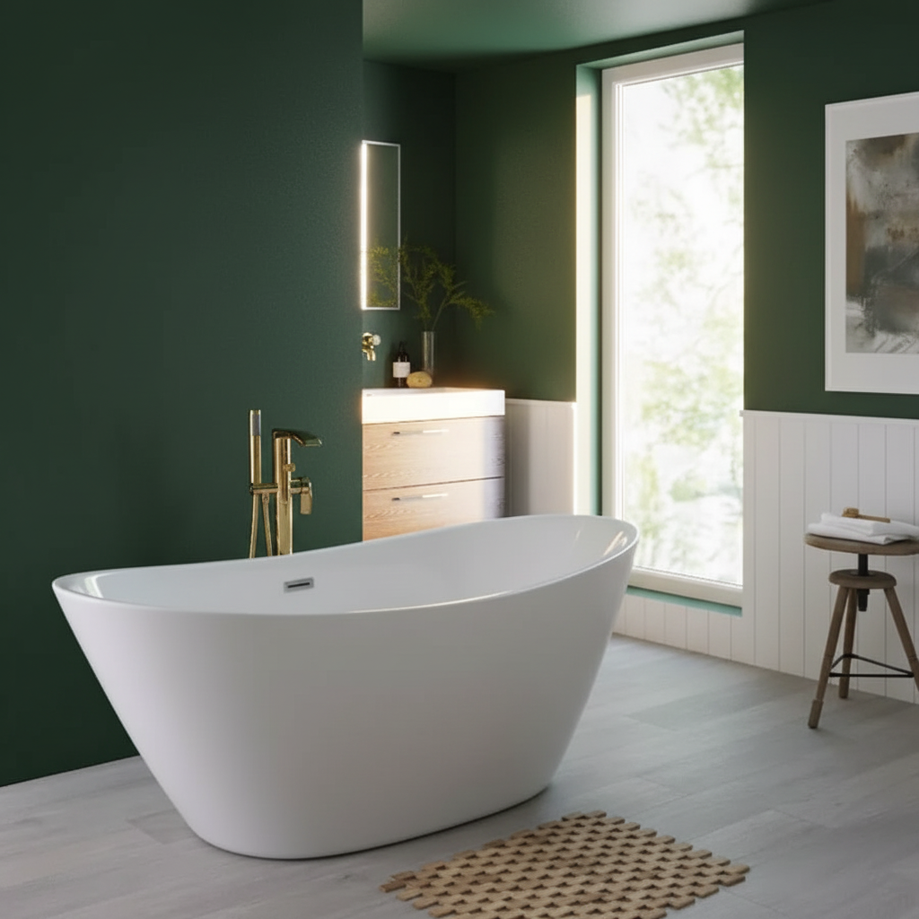 White Modern Oval Bath