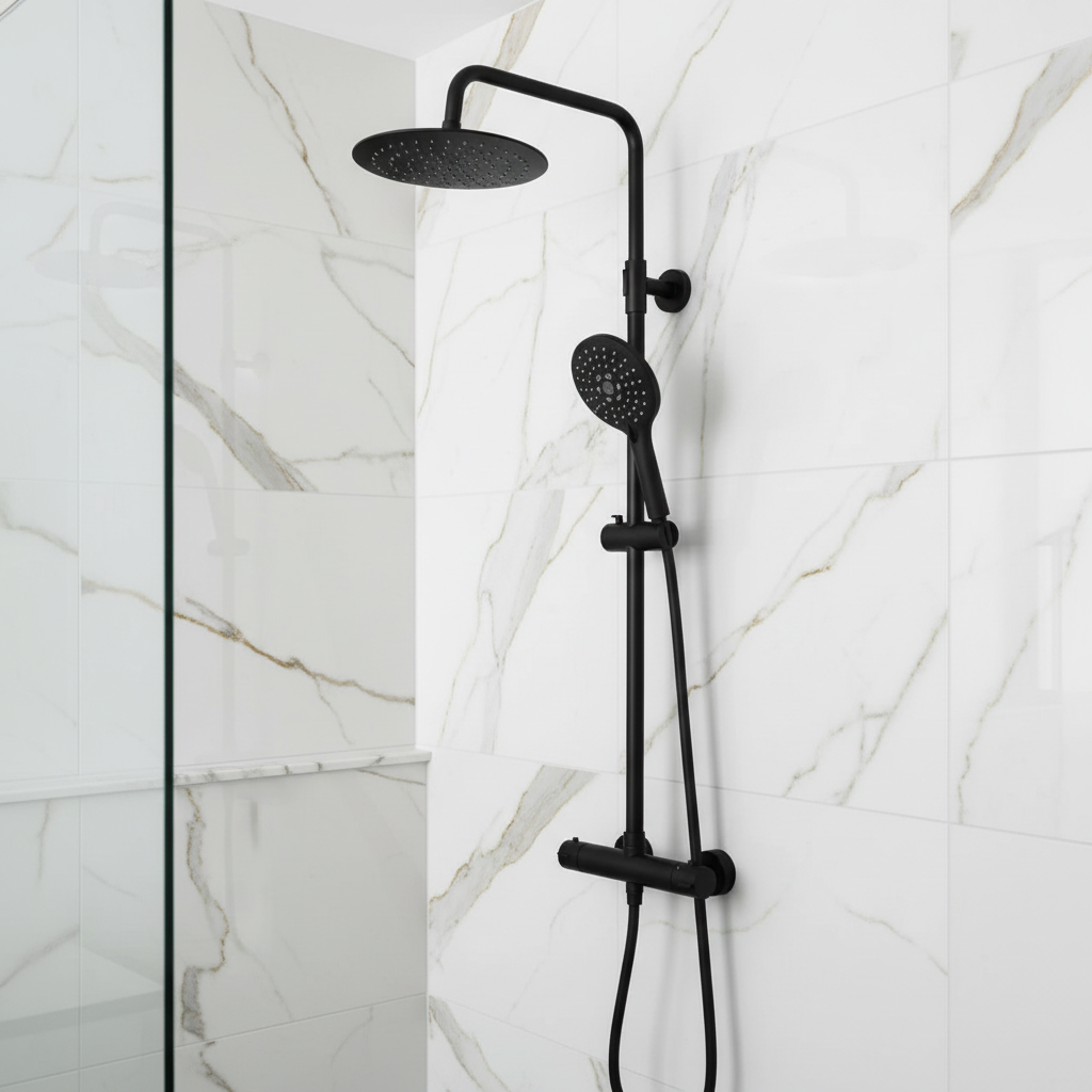 Modern Thermostatic Round Bar Shower