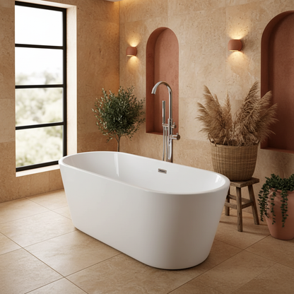 White Modern Square Bath