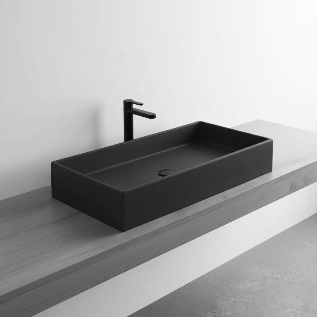Matte Black Ceramic Sink