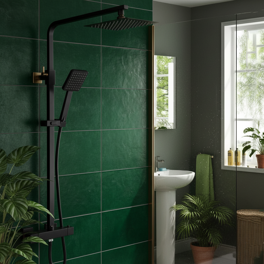 Modern Thermostatic Square Bar Shower