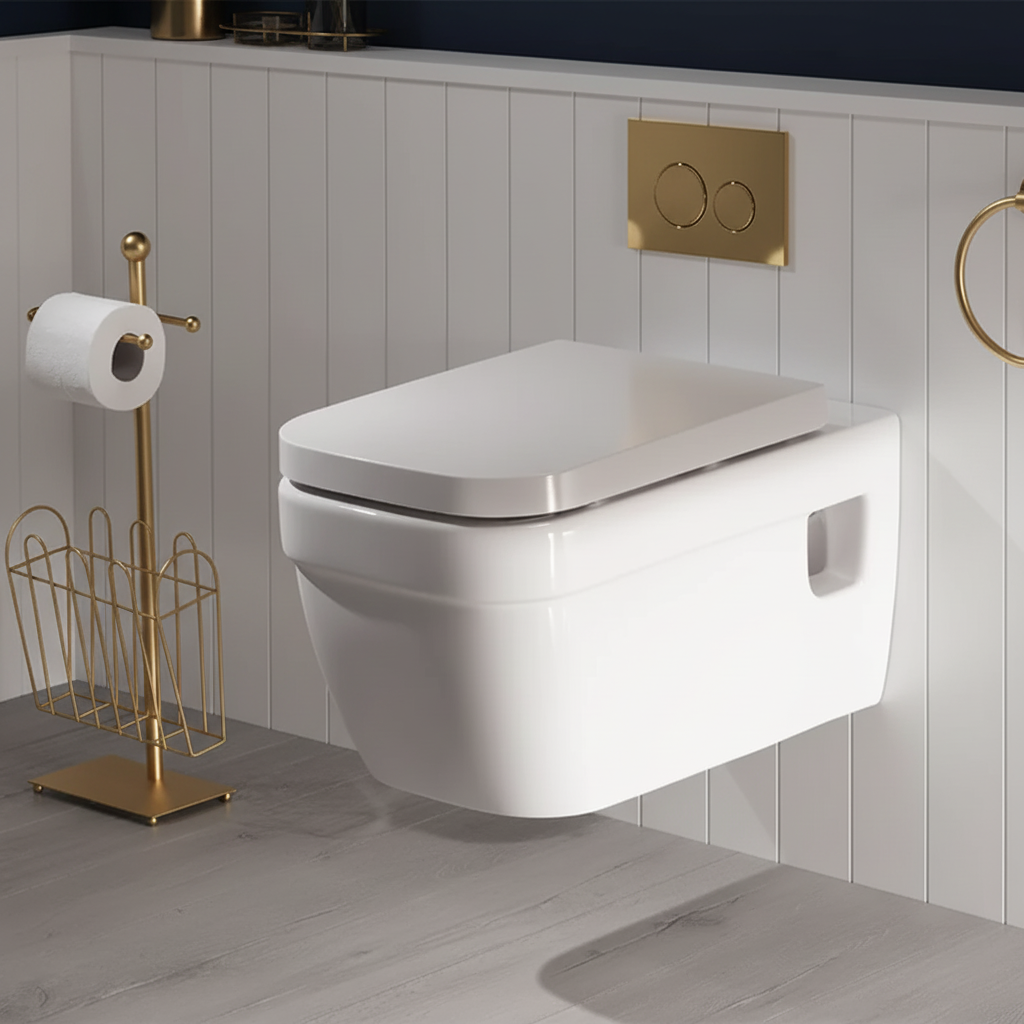 White Ceramic Wall Mount Toilet